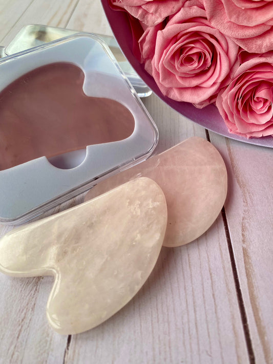 Rose Quartz Facial Shaping Tool, Gua Sha Stone